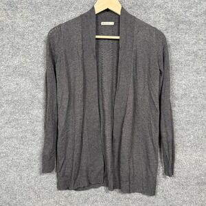 Marine Layer Small Open Front Knit Cardigan Gray Cashmere Wool Blend Layering